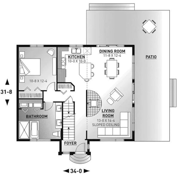 Vacation House Plan First Floor - Kissinger Cove Vacation Home 032D-0362 - Search House Plans and More