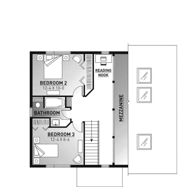 Vacation House Plan Second Floor - Kissinger Cove Vacation Home 032D-0362 - Search House Plans and More