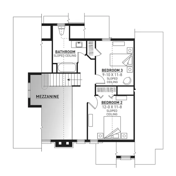 Neoclassical House Plan Second Floor - Duffy Pass Cottage Cabin Home 032D-0368 - Search House Plans and More