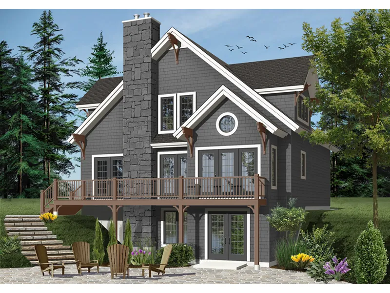 Cabin & Cottage House Plan Rear View Photo - Duffy Pass Cottage Cabin Home 032D-0368 - Search House Plans and More