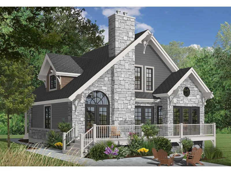 Rustic House Plan Rear Photo 04 - Duffy Pass Cottage Cabin Home 032D-0368 - Search House Plans and More