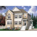 Southern House Plan Front Photo 02 - Geary Place Triplex Town House 032D-0383 - Search House Plans and More