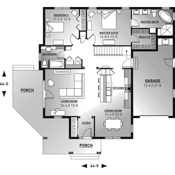 Neoclassical House Plan First Floor - Arnette Place Craftsman Home 032D-0396 - Search House Plans and More