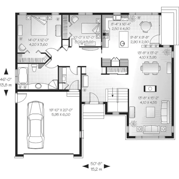 Ranch House Plan First Floor - Butler Hill Ranch Home 032D-0400 - Search House Plans and More