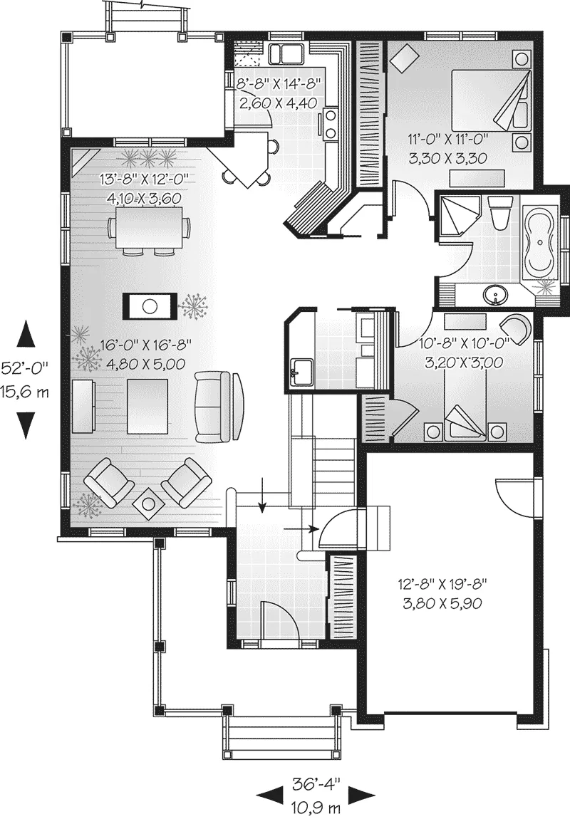 Ranch House Plan First Floor - Drumwright Farm Ranch Home 032D-0402 - Search House Plans and More