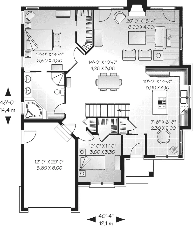 Ranch House Plan First Floor - Avery Farm English Cottage Home 032D-0405 - Search House Plans and More