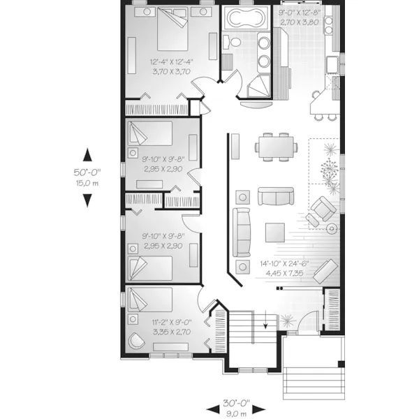 Modern House Plan First Floor - Reagan Ranch Home 032D-0416 - Shop House Plans and More