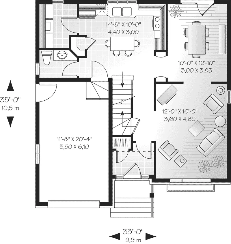 European House Plan First Floor - Mill Park European Home 032D-0426 - Shop House Plans and More