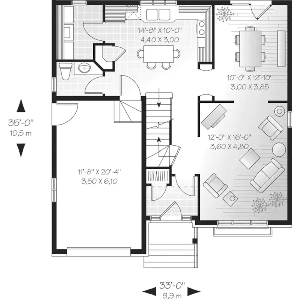 Modern House Plan First Floor - Mill Park European Home 032D-0426 - Shop House Plans and More