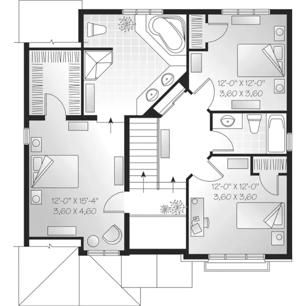 Modern House Plan Second Floor - Mill Park European Home 032D-0426 - Shop House Plans and More