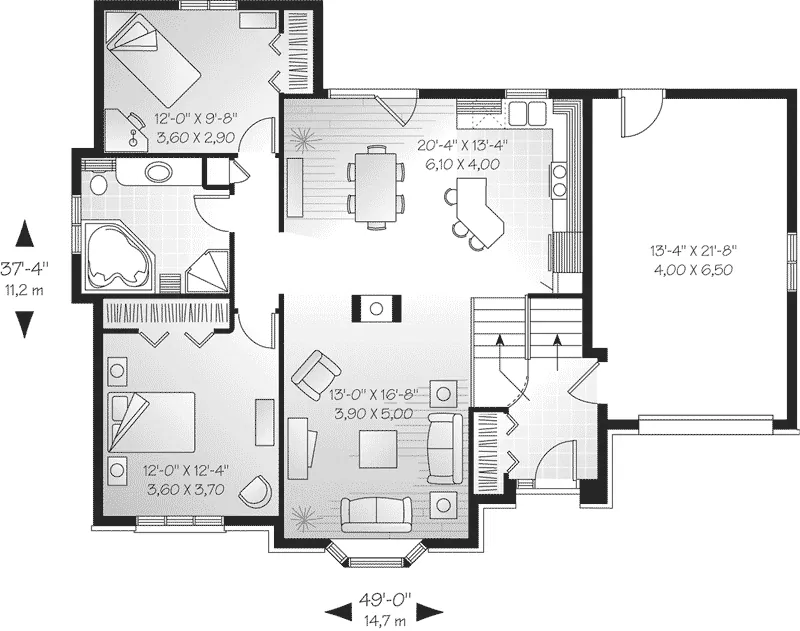 Traditional House Plan First Floor - Goldsby Ranch Home 032D-0431 - Search House Plans and More