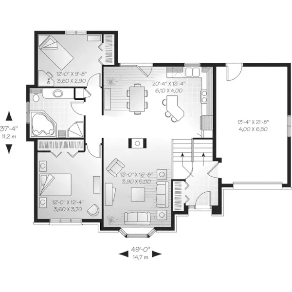 Country House Plan First Floor - Goldsby Ranch Home 032D-0431 - Search House Plans and More