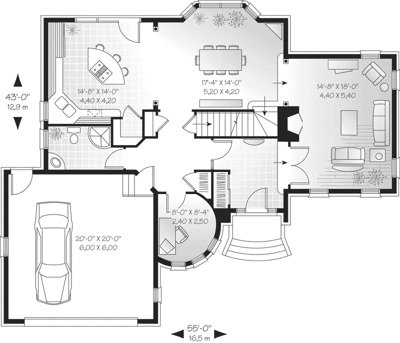 Southern House Plan First Floor - Coalgate European Home 032D-0433 - Search House Plans and More
