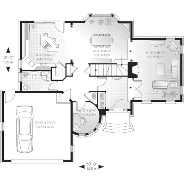 European House Plan First Floor - Coalgate European Home 032D-0433 - Search House Plans and More