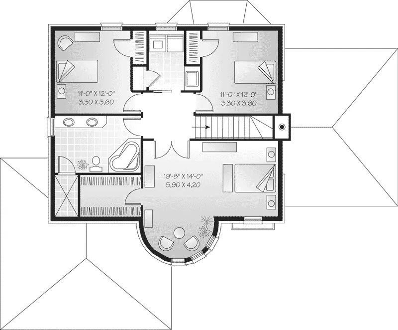 Tudor House Plan Second Floor - Coalgate European Home 032D-0433 - Search House Plans and More