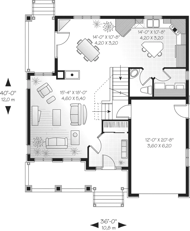 Southern House Plan First Floor - Norman Country Home 032D-0434 - Shop House Plans and More