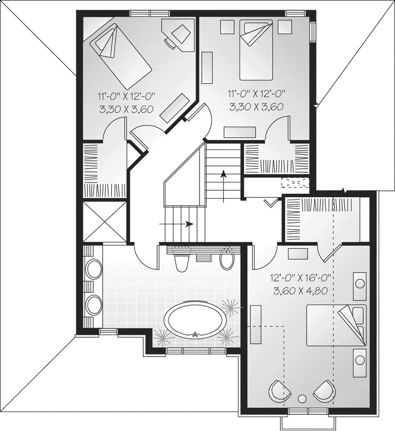 Victorian House Plan Second Floor - Norman Country Home 032D-0434 - Shop House Plans and More