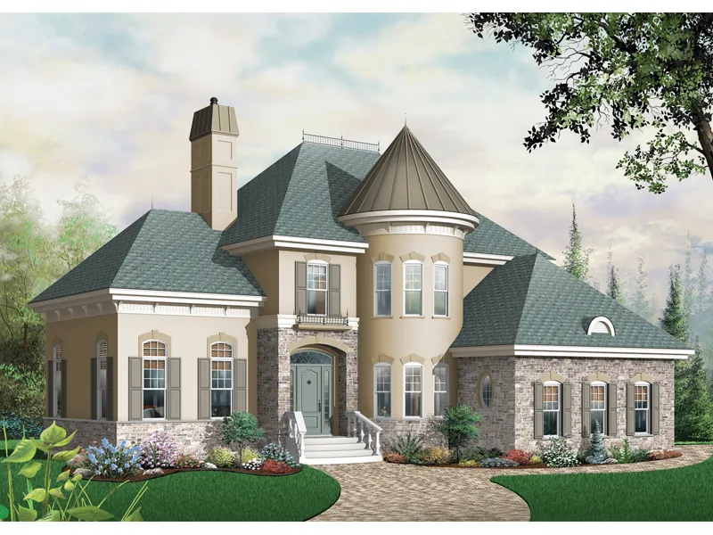 Modern House Plan Front Image - Bailey Place European Home 032D-0435 - Search House Plans and More