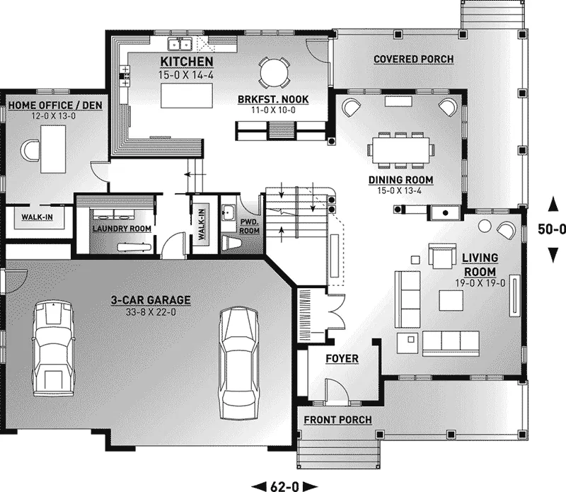 Southern House Plan First Floor - Sentinel Farm Country Home 032D-0436 - Shop House Plans and More