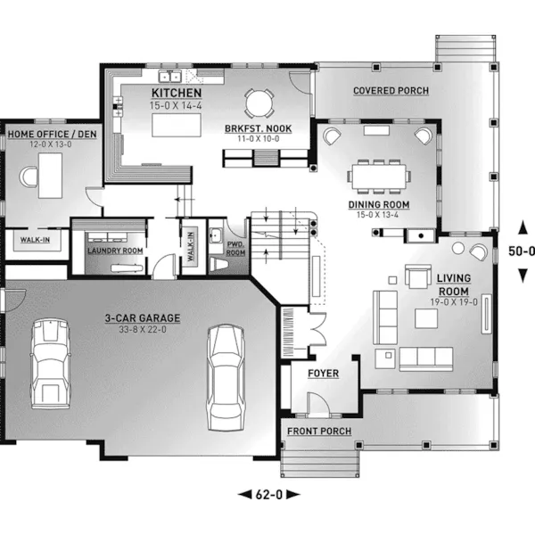 Craftsman House Plan First Floor - Sentinel Farm Country Home 032D-0436 - Shop House Plans and More