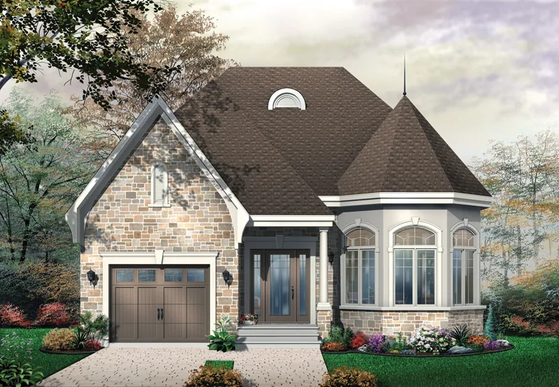 European House Plan Front Image - Claremore European Ranch Home 032D-0437 - Search House Plans and More