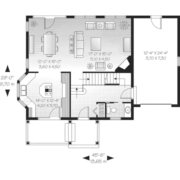 Neoclassical House Plan First Floor - Southard Country Home 032D-0440 - Shop House Plans and More