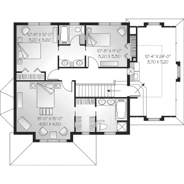 Neoclassical House Plan Second Floor - Southard Country Home 032D-0440 - Shop House Plans and More