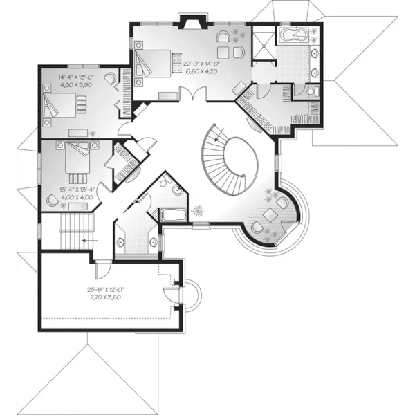 Victorian House Plan Second Floor - Parsons Luxury European Home 032D-0441 - Shop House Plans and More