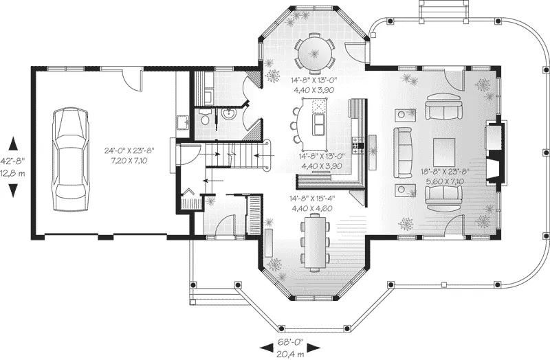 Southern House Plan First Floor - Mansfield Country Home 032D-0443 - Shop House Plans and More