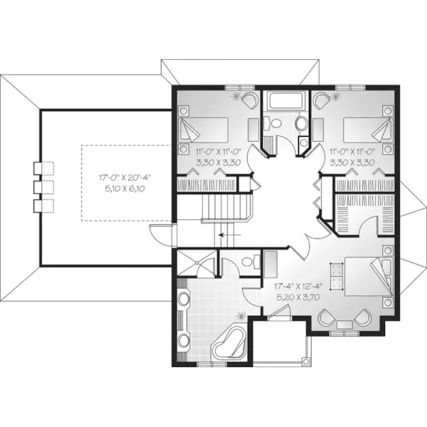 Southern House Plan Second Floor - Cherokee Traditional Home 032D-0444 - Search House Plans and More