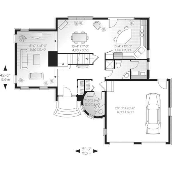 European House Plan First Floor - Hulen Hill Traditional Home 032D-0445 - Search House Plans and More