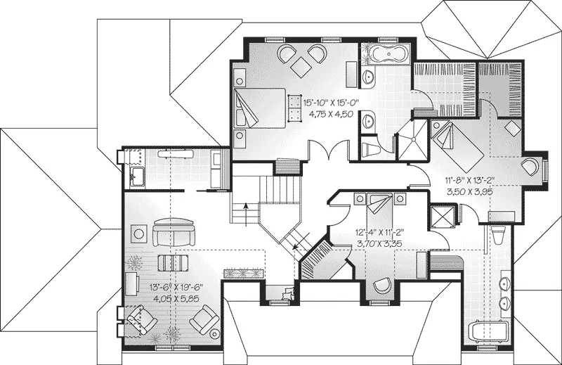 European House Plan Second Floor - Hammon Country Home 032D-0446 - Search House Plans and More