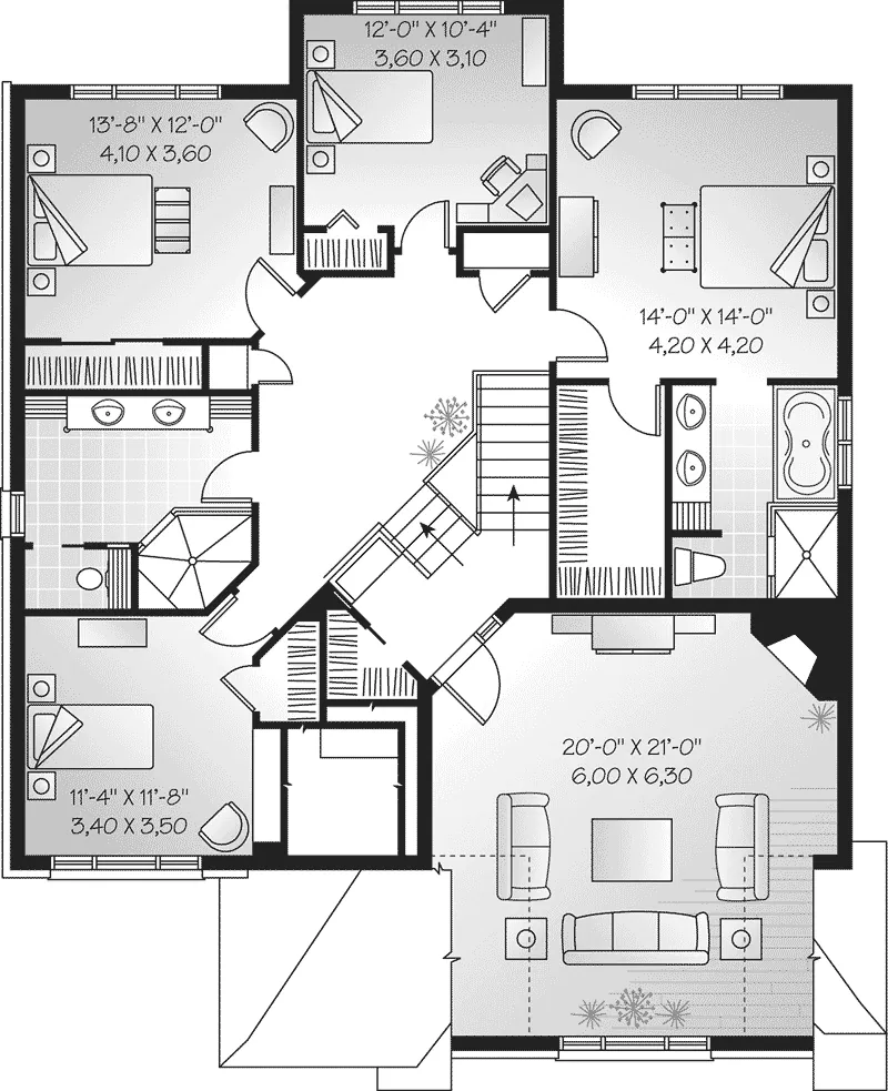 Traditional House Plan Second Floor - Walter Hill European Home 032D-0447 - Shop House Plans and More