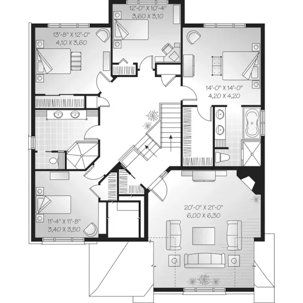 Victorian House Plan Second Floor - Walter Hill European Home 032D-0447 - Shop House Plans and More