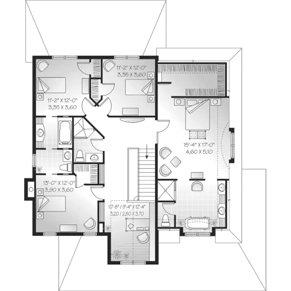 Shingle House Plan Second Floor - Hennepin Country Farmhouse 032D-0448 - Search House Plans and More