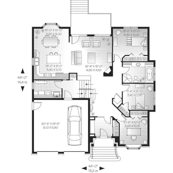 Southern House Plan First Floor - Carson Grove European Home 032D-0449 - Search House Plans and More