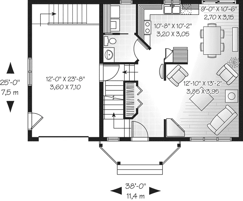 Modern House Plan First Floor - St. Louis Country Home 032D-0450 - Shop House Plans and More