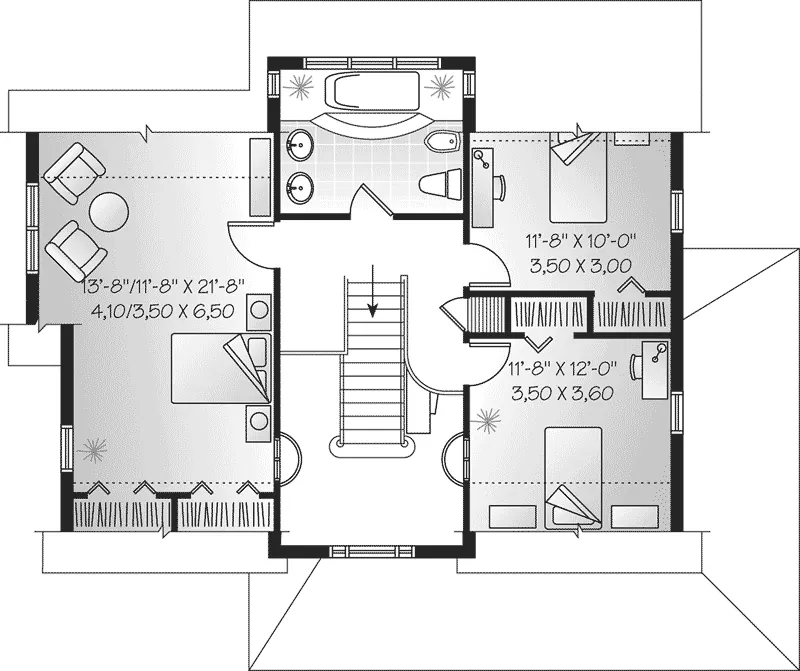 Bungalow House Plan Second Floor - Starhill Cottage Home 032D-0451 - Shop House Plans and More
