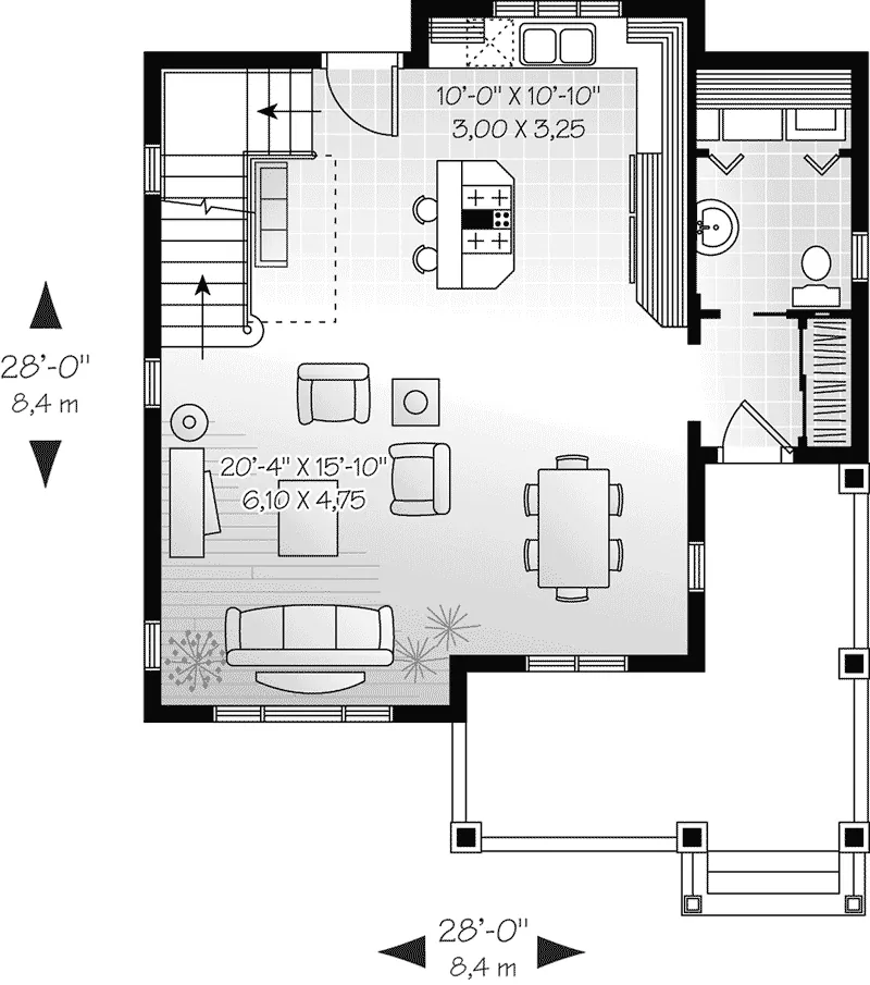 Cabin & Cottage House Plan First Floor - Farmers Valley Country Home 032D-0453 - Search House Plans and More