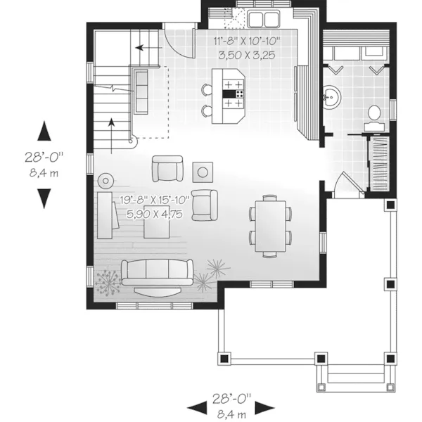 Farmhouse Plan First Floor - Bolivar Creek Craftsman Home 032D-0454 - Search House Plans and More