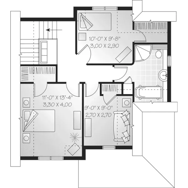 Farmhouse Plan Second Floor - Bolivar Creek Craftsman Home 032D-0454 - Search House Plans and More