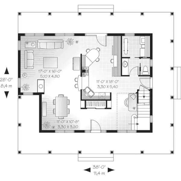 Traditional House Plan First Floor - Marshburg Country Home 032D-0455 - Shop House Plans and More