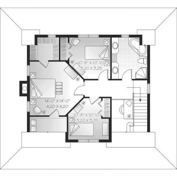 Traditional House Plan Second Floor - Marshburg Country Home 032D-0455 - Shop House Plans and More