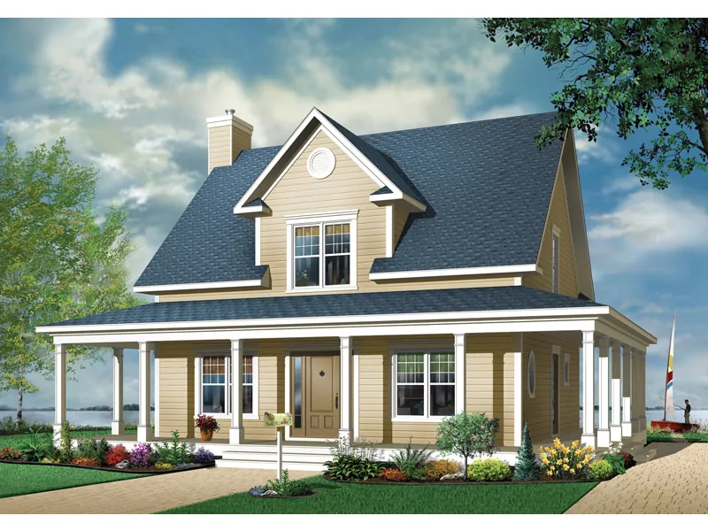 Farmhouse Plan Front Image - Marshburg Country Home 032D-0455 - Shop House Plans and More