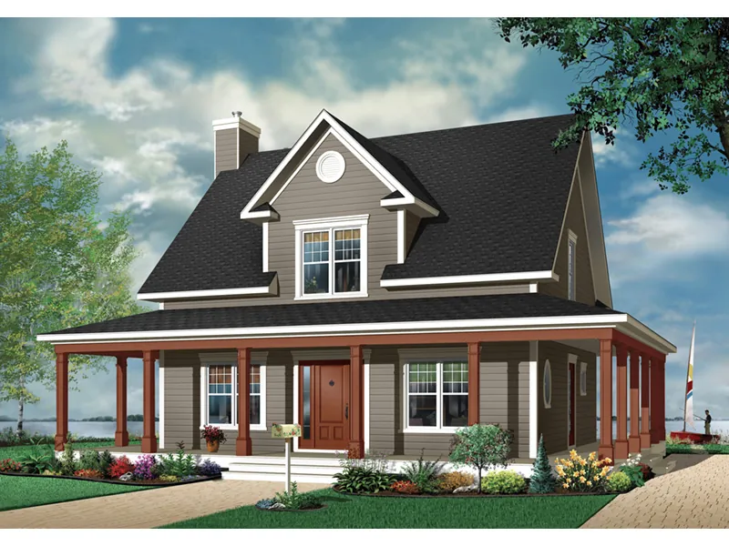 Bungalow House Plan Front Photo 03 - Marshburg Country Home 032D-0455 - Shop House Plans and More