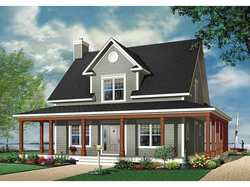 Farmhouse Plan Front Photo 04 - Marshburg Country Home 032D-0455 - Shop House Plans and More