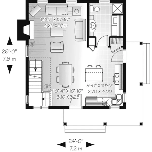 Saltbox House Plan First Floor - Colegrove Cottage Home 032D-0456 - Search House Plans and More