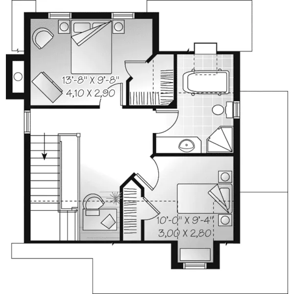 Saltbox House Plan Second Floor - Colegrove Cottage Home 032D-0456 - Search House Plans and More