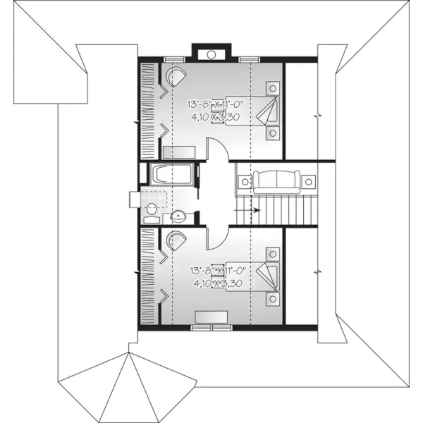 Shingle House Plan Second Floor - Keating Summit Country Home 032D-0457 - Search House Plans and More