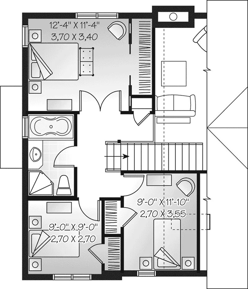 Vacation House Plan Second Floor - Edinboro Narrow Lot Home 032D-0459 - Search House Plans and More